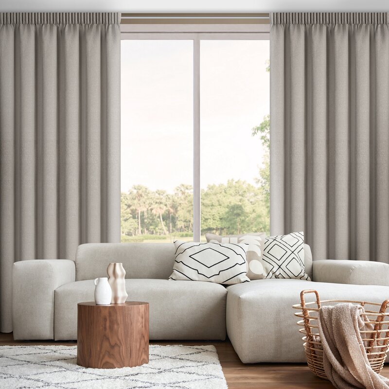 Zasłona gotowa Zoey ciemnobeżowa 140 X 270 cm – 100% zaciemnienia