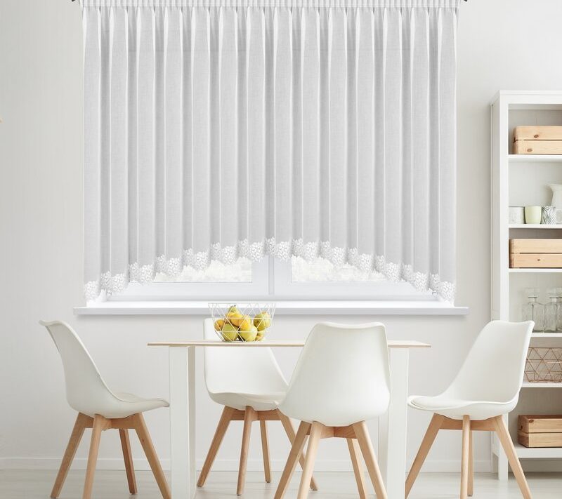 Firana gotowa Hestia biała 400 X 160 cm – lekka i rozświetlająca