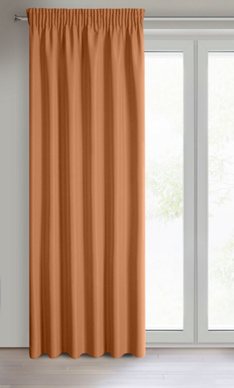 Zasłona gotowa Rita na taśmie rudy 140 X 270 cm – matowa, łatwa w pielęgnacji