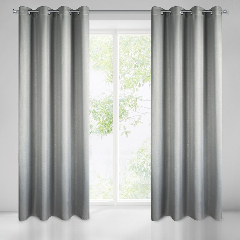 Zasłona gotowa Kira szara 140 X 250 cm – z delikatnym nadrukiem