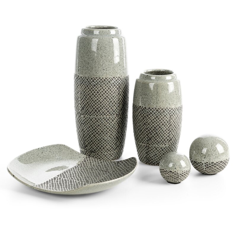 Kula ceramiczna Nori stalowa O 8 X 8 cm – surowa ceramika