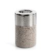 Świecznik ceramiczny Laila srebrny O 9 X 13 cm – z metalicznym blaskiem