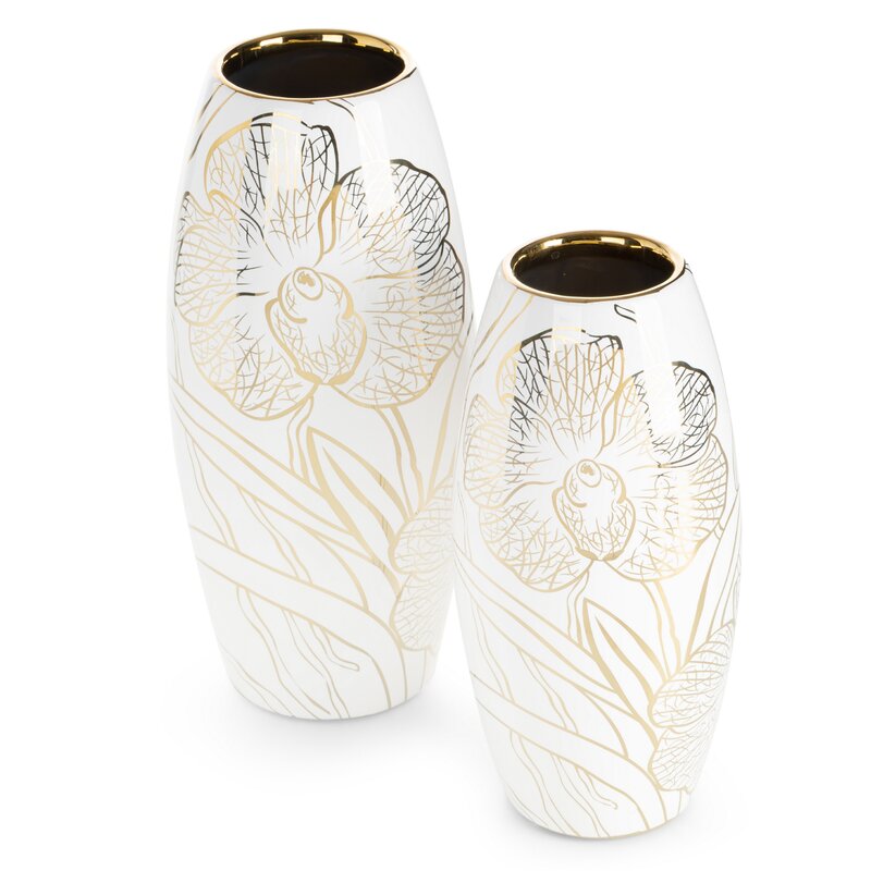 Wazon ceramiczny Glen biały O 14 X 30 CM – na kwiaty i dekoracje