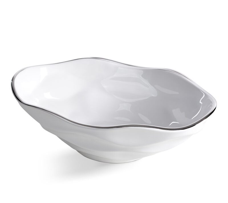 Misa dekoracyjna Boni biała 30 X 19 X 9 CM – do nowoczesnych wnętrz