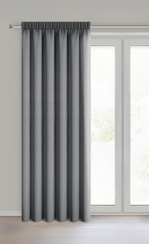 Zasłona gotowa Zoey stalowa 140 X 270 cm – 100% zaciemniająca