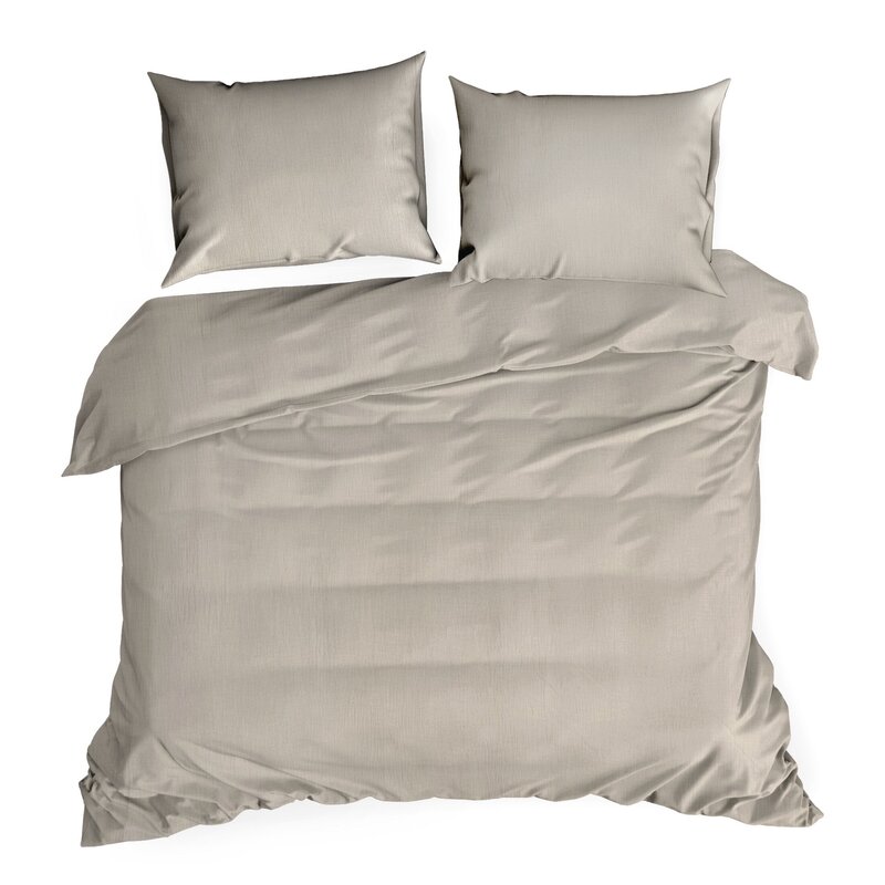 KOMPLET POŚCIELI MUSLIN 160 X 200 CM CIEMNOBEŻOWY