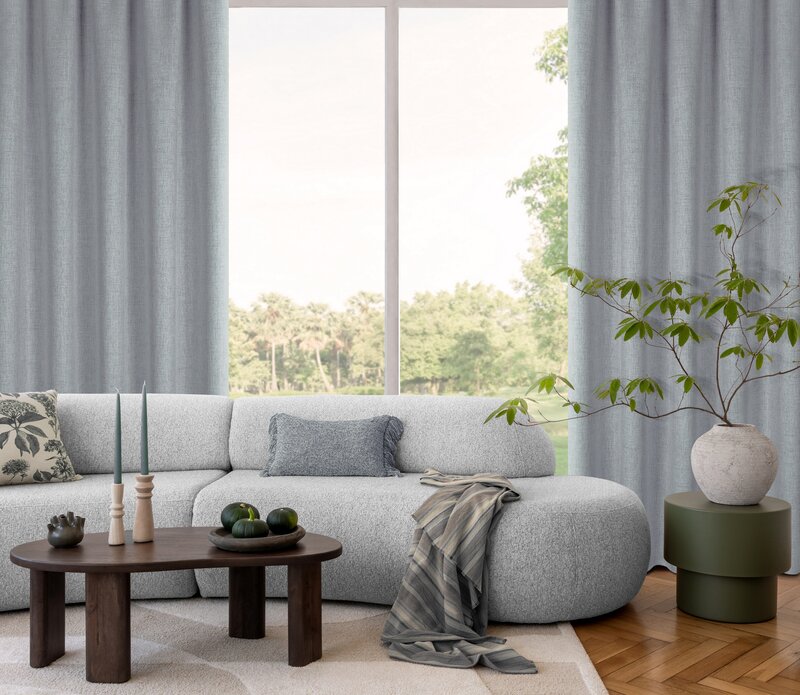 Zasłona gotowa JULA2 ciemnoniebieska 140 X 270 CM – subtelna gra światła