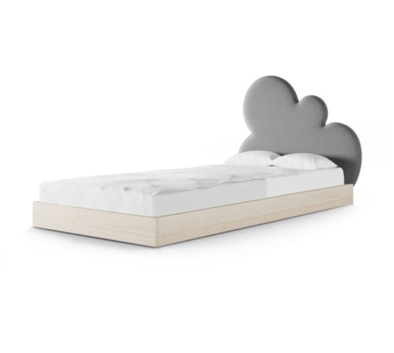Rosnące Łóżko Dziecięce Chmurka Cloud Legs Basic - Przypodłogowe z Zagłówkiem Chmurką