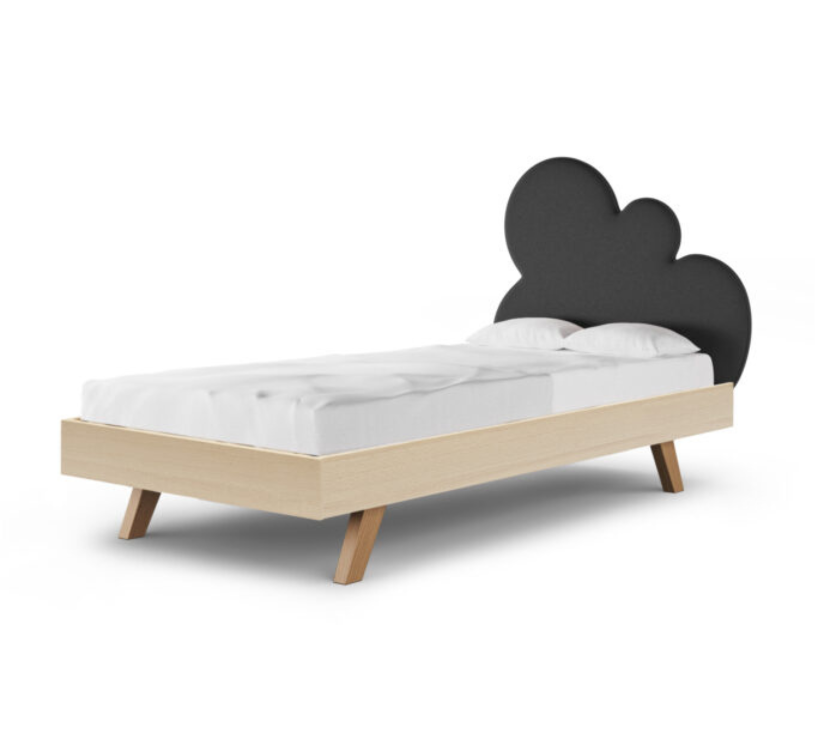 Rosnące Łóżko Dziecięce Chmurka Cloud Legs Basic - Przypodłogowe z Zagłówkiem Chmurką