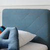 Tapicerowane Łóżko Dziecięce Stitch Jodełka Box Texti - Elegancja i Pojemna Skrzynia