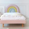 Tapicerowane Łóżko Dziecięce Rainbow Tęcza Legs Texti - Rosnące
