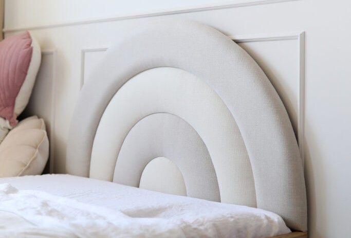 Łóżko Dziecięce Tęcza Double Bed - Podwójne Łóżko Tapicerowane Z Wysuwaną Szufladą Spania