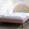 Tapicerowane Łóżko Dziecięce Rainbow Tęcza Legs Texti - Rosnące