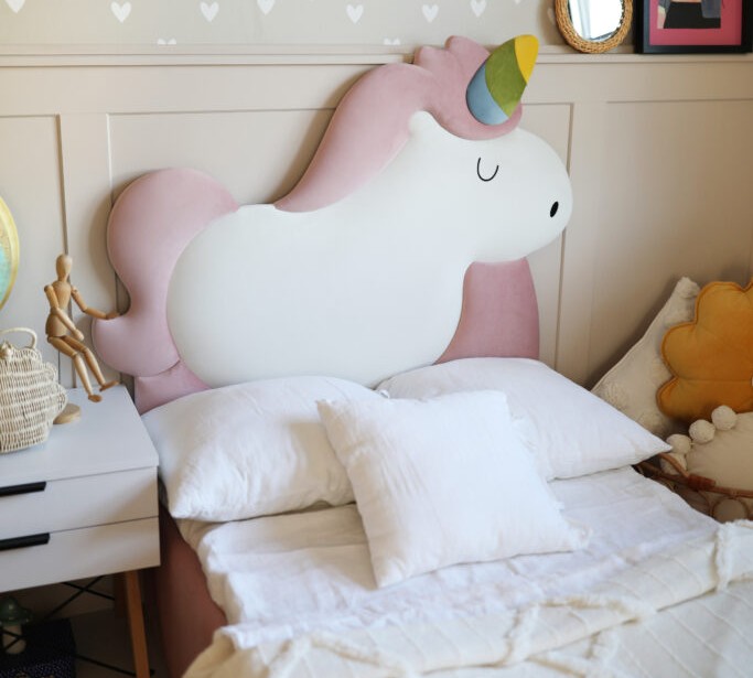 Łóżko Dziecięce Unicorn Box Texti - Tapicerowane Łóżko Z Pojemnikiem I Motywem Jednorożca