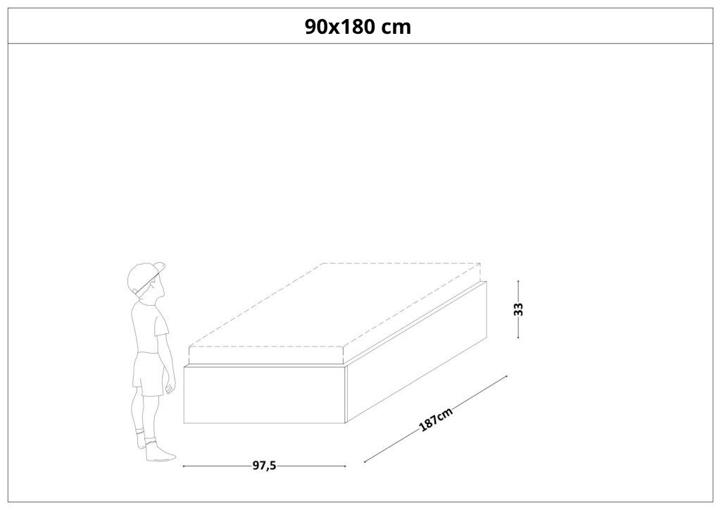 Łóżko Dziecięce Sofa Box Basic - Minimalistyczne Drewniane Łóżko Z Pojemnikiem Bez Zagłówka