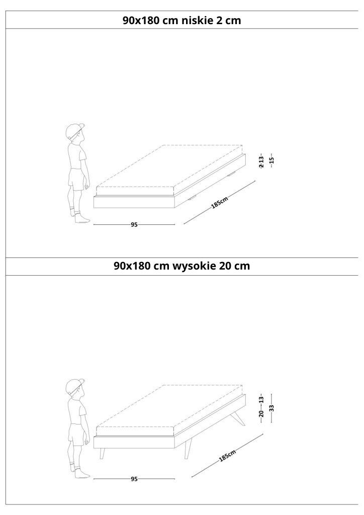 Łóżko Dziecięce Sofa Legs Basic - Minimalistyczne Łóżko Rosnące Przypodłogowe Na Nóżkach