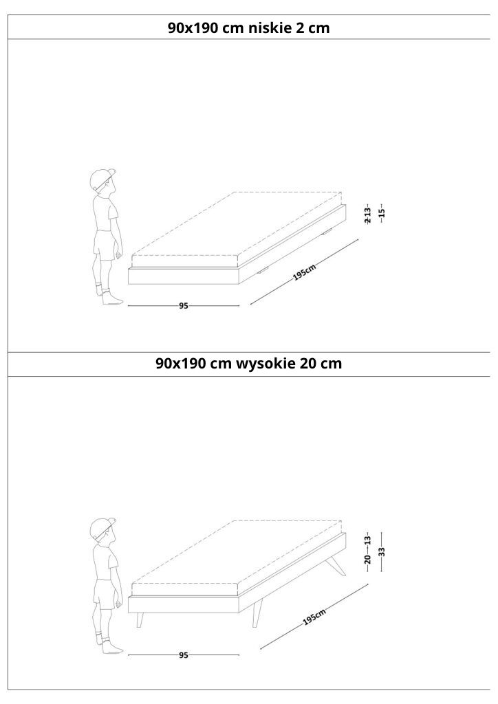 Łóżko Dziecięce Sofa Legs Basic - Minimalistyczne Łóżko Rosnące Przypodłogowe Na Nóżkach