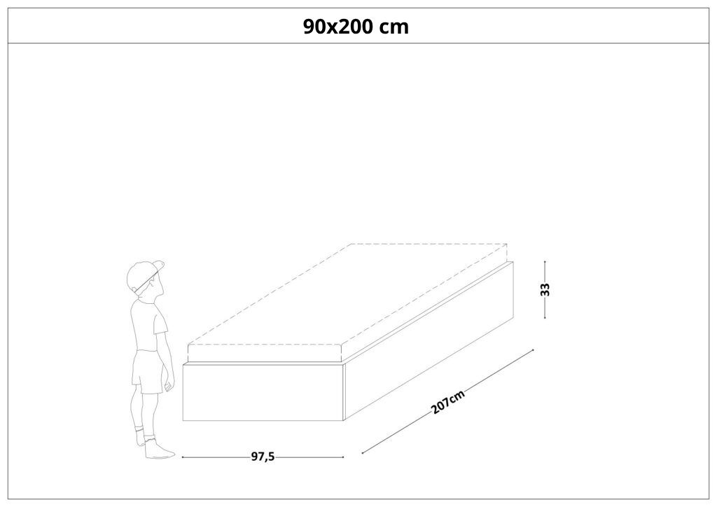 Łóżko Dziecięce Sofa Box Basic - Minimalistyczne Drewniane Łóżko Z Pojemnikiem Bez Zagłówka