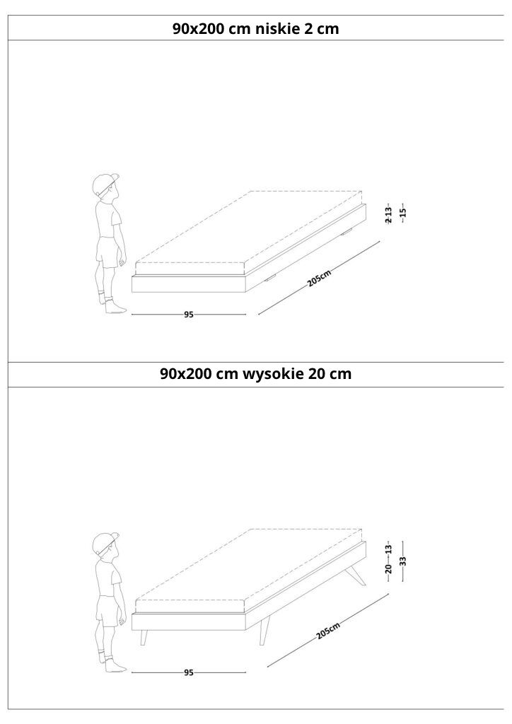 Łóżko Dziecięce Sofa Legs Basic - Minimalistyczne Łóżko Rosnące Przypodłogowe Na Nóżkach