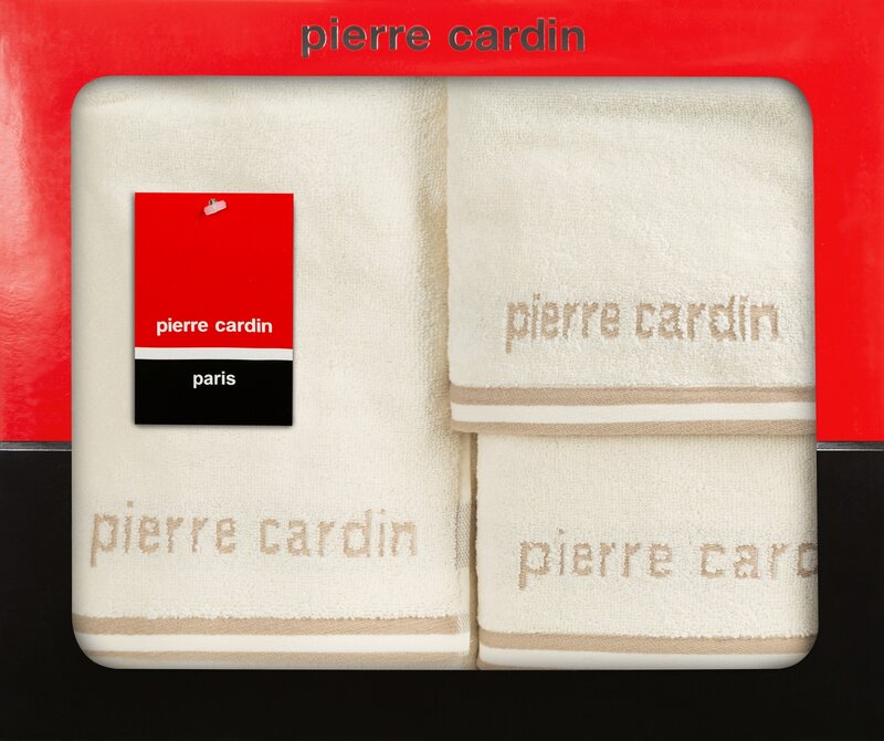 Komplet ręczników Pierre Cardin Rocco kremowy 3 szt. 30x50 cm, 50x90 cm, 70x140 cm – delikatny dla skóry