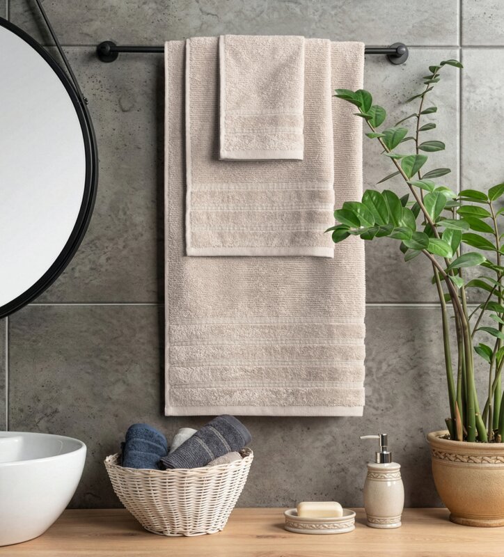 Ręcznik bawełniany Amira beżowy 50 X 90 cm – miękki i chłonny