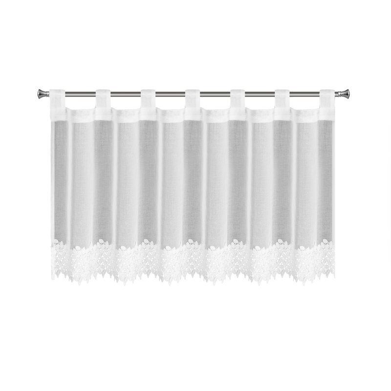 Firana gotowa zazdrostka Hestia na szelkach biała 150 X 40 CM – łatwy montaż