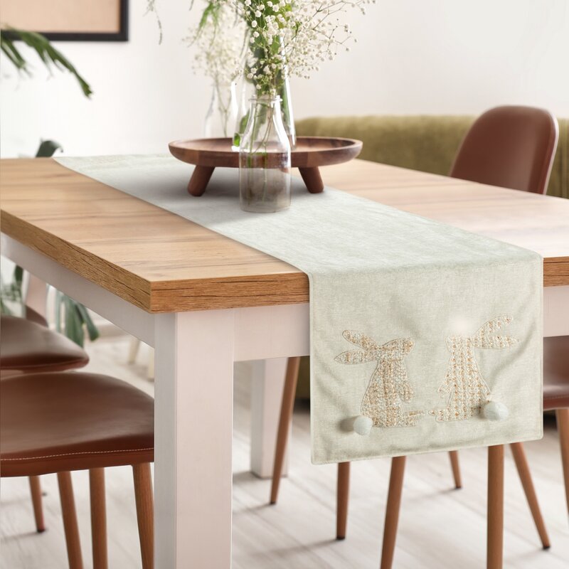 Bieżnik wielkanocny Wiosna 8 kremowy 40 X 140 CM – na świąteczny stół