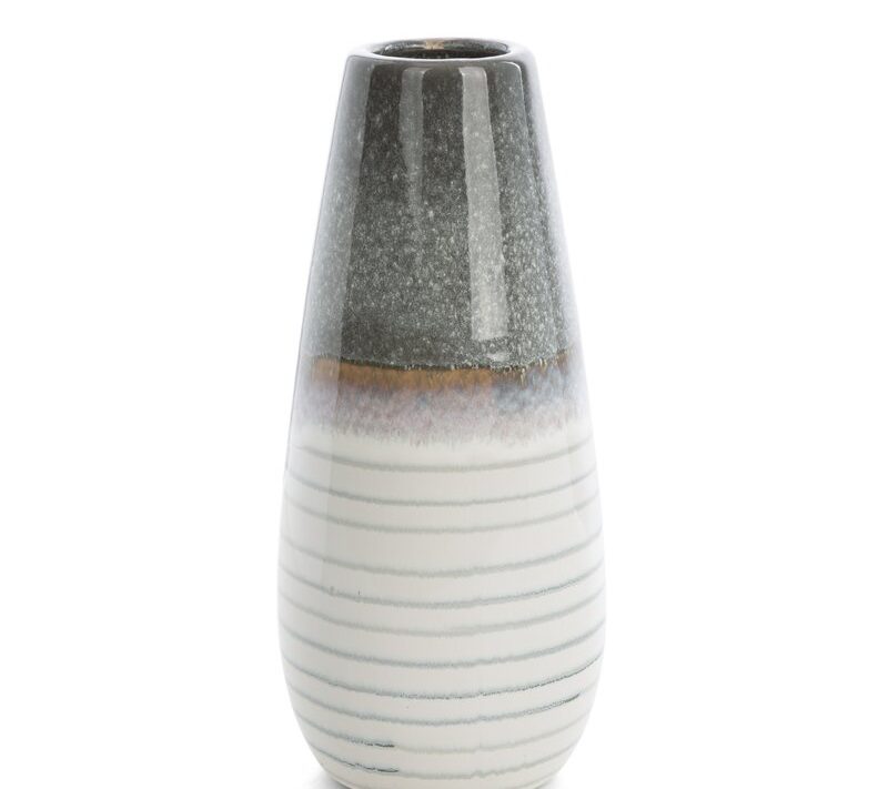 Wazon ceramiczny Viki biały O 13 x 30 cm – na stół i komodę