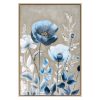 Obraz ręcznie malowany Kwiaty niebieski 60 X 90 CM – ożywia wnętrze