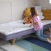 Łóżko Dziecięce Sofa Legs Texti - Minimalistyczne Tapicerowane Łóżko Rosnące Przypodłogowe Na Nóżkach