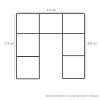 Sofa modułowa tapicerowana kształt "U" Arand SL+S+RS+S+RS+S+P