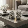 Figurka ceramiczna Fabio srebrna 10 X 7 X 11 cm – z subtelnym blaskiem