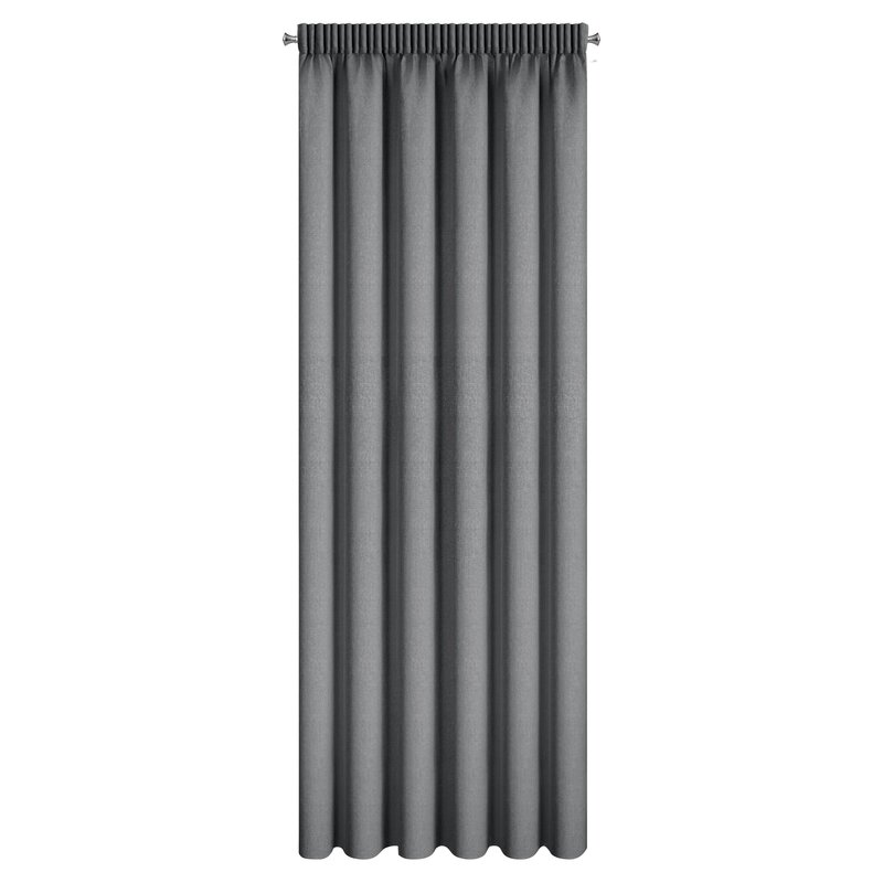 Zasłona gotowa Zoey stalowa 140 X 270 cm – 100% zaciemniająca