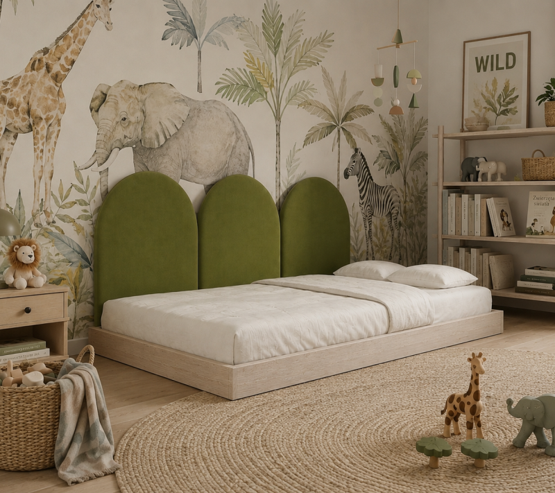 Rosnące Łóżko Dziecięce Sofa Legs Basic - Przytulna Sofa z Tapicerowanymi Panelami