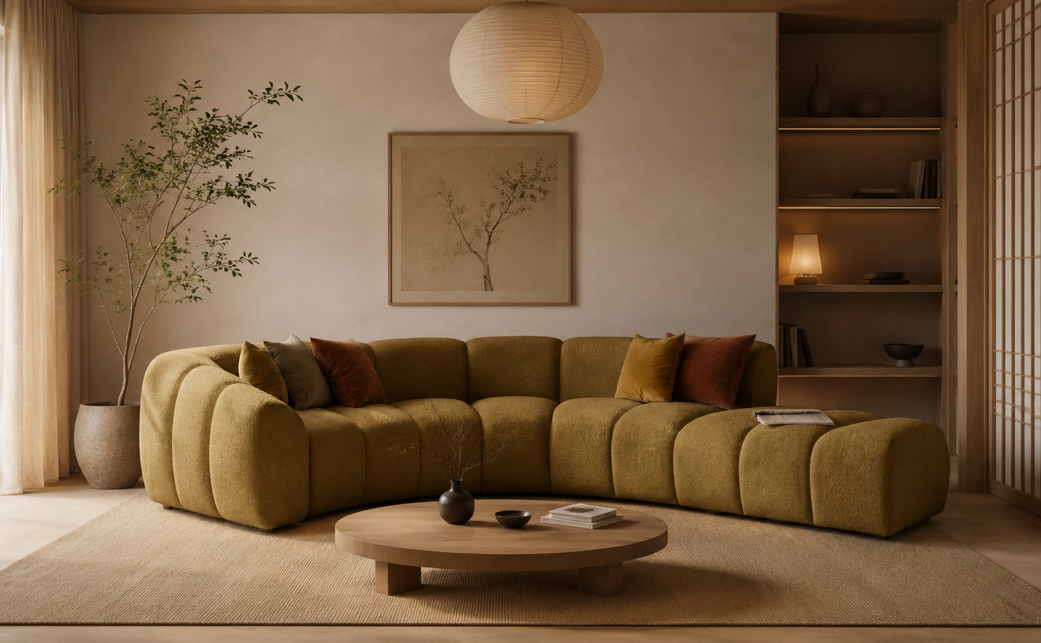 Nowoczesna Sofa Narożna do Salonu Arand Line RL+R+P - Modułowa Tapicerowana Pikowana