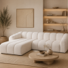 Narożna Sofa Modułowa Tapicerowana Arand Line SZL+SP4 - Nowoczesny Pikowany Narożnik Z Szezlongiem