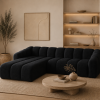 Narożna Sofa Modułowa Tapicerowana Arand Line SZL+SP4 - Nowoczesny Pikowany Narożnik Z Szezlongiem