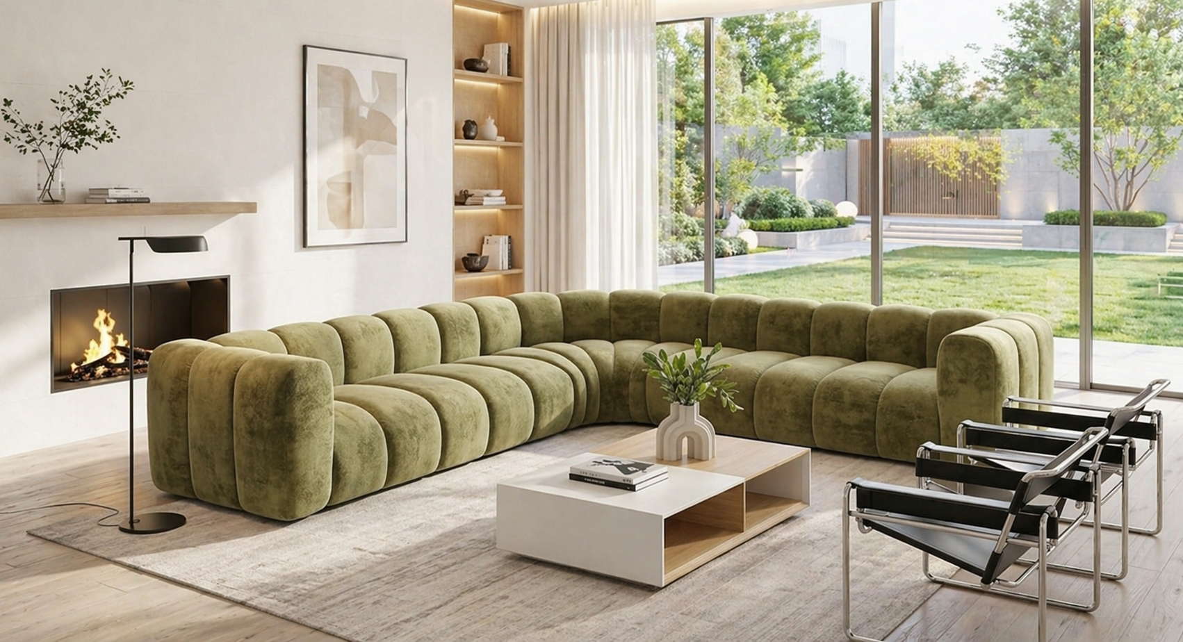 Sofa narożna modułowa tapicerowana Arand SL5+RS+SP5
