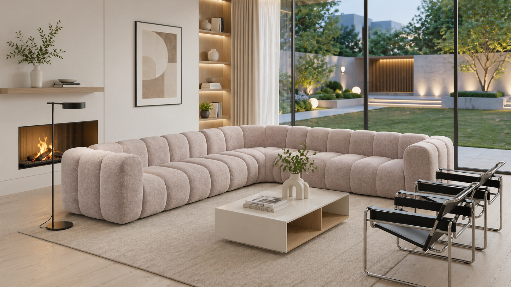 Sofa narożna modułowa tapicerowana Arand SL5+RS+SP5