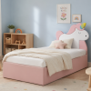 Łóżko Dziecięce Unicorn Box Texti - Tapicerowane Łóżko Z Pojemnikiem I Motywem Jednorożca