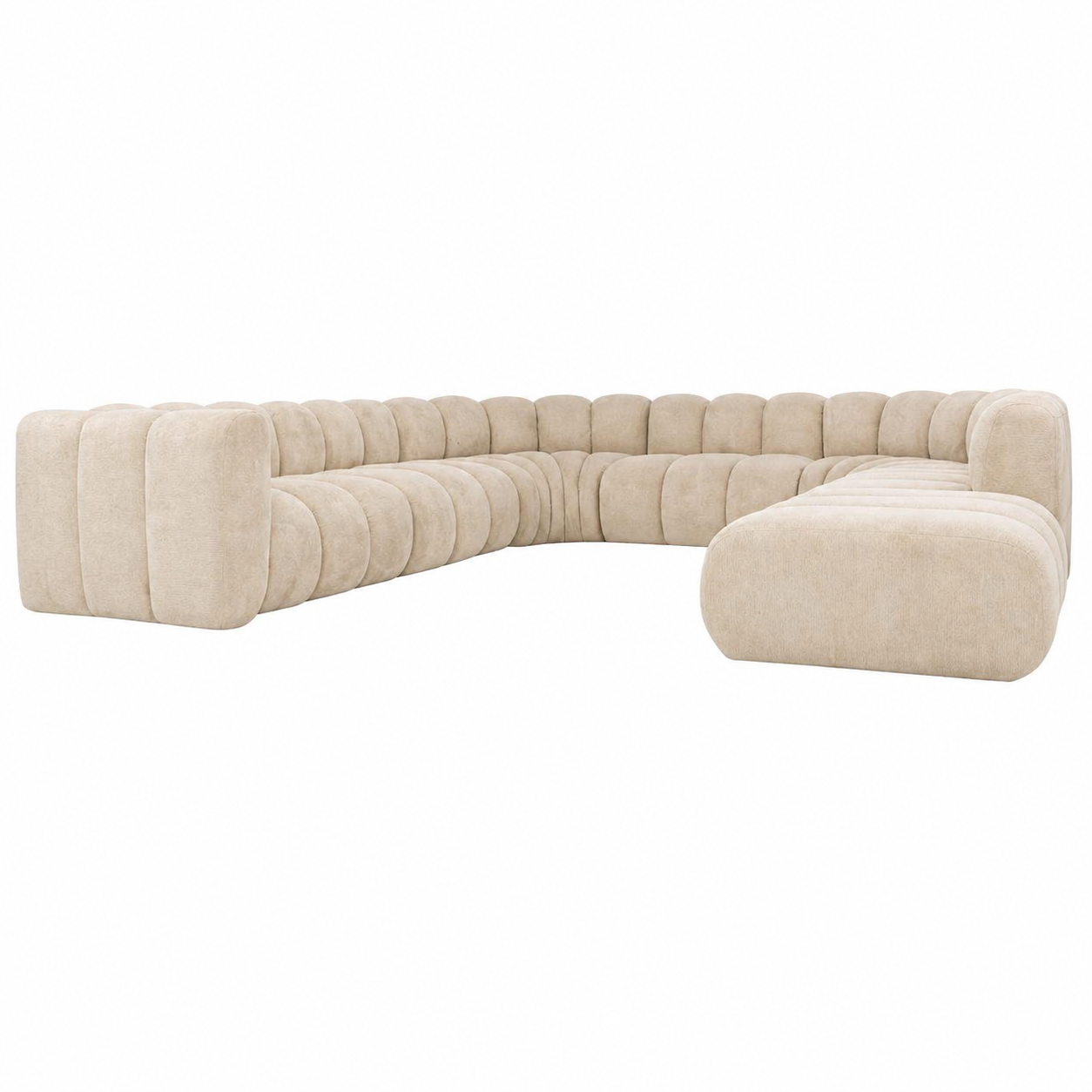 Sofa modułowa tapicerowana kształt "U" Arand SL+S+RS+S+RS+S+P