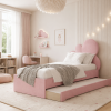 Łóżko Dziecięce Double Bed Chmurka - Podwójne Łóżko Tapicerowane Z Wysuwaną Szufladą Spania