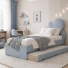 Łóżko Dziecięce Double Bed Chmurka - Podwójne Łóżko Tapicerowane Z Wysuwaną Szufladą Spania