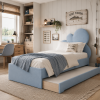 Łóżko Dziecięce Double Bed Chmurka - Podwójne Łóżko Tapicerowane Z Wysuwaną Szufladą Spania