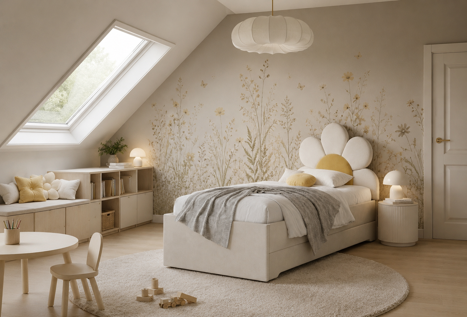 Łóżko Dziecięce Double Bed Daisy Stokrotka - Podwójne Łóżko Tapicerowane Z Szufladą Spania