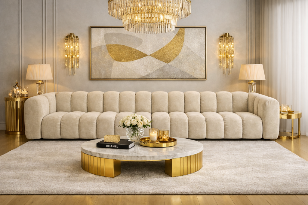 Nowoczesna sofa modułowa tapicerowana Arand SL+S+S+SP