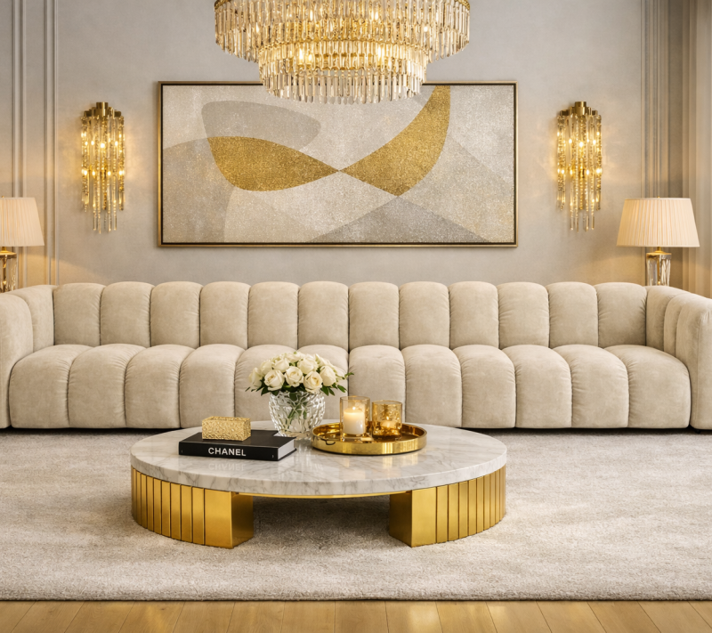 Nowoczesna sofa modułowa tapicerowana Arand SL+S+S+SP