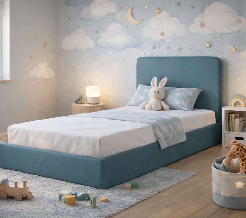 Łóżko Tapicerowane Rosnące Dziecięce Redu Kids Legs Texti