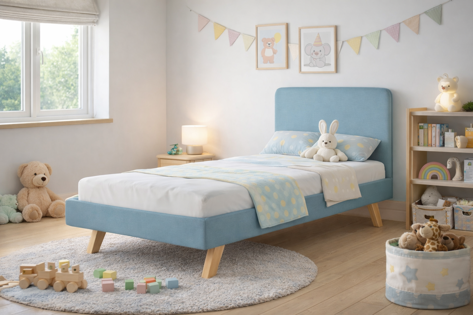 Łóżko Tapicerowane Rosnące Dziecięce Redu Kids Legs Texti