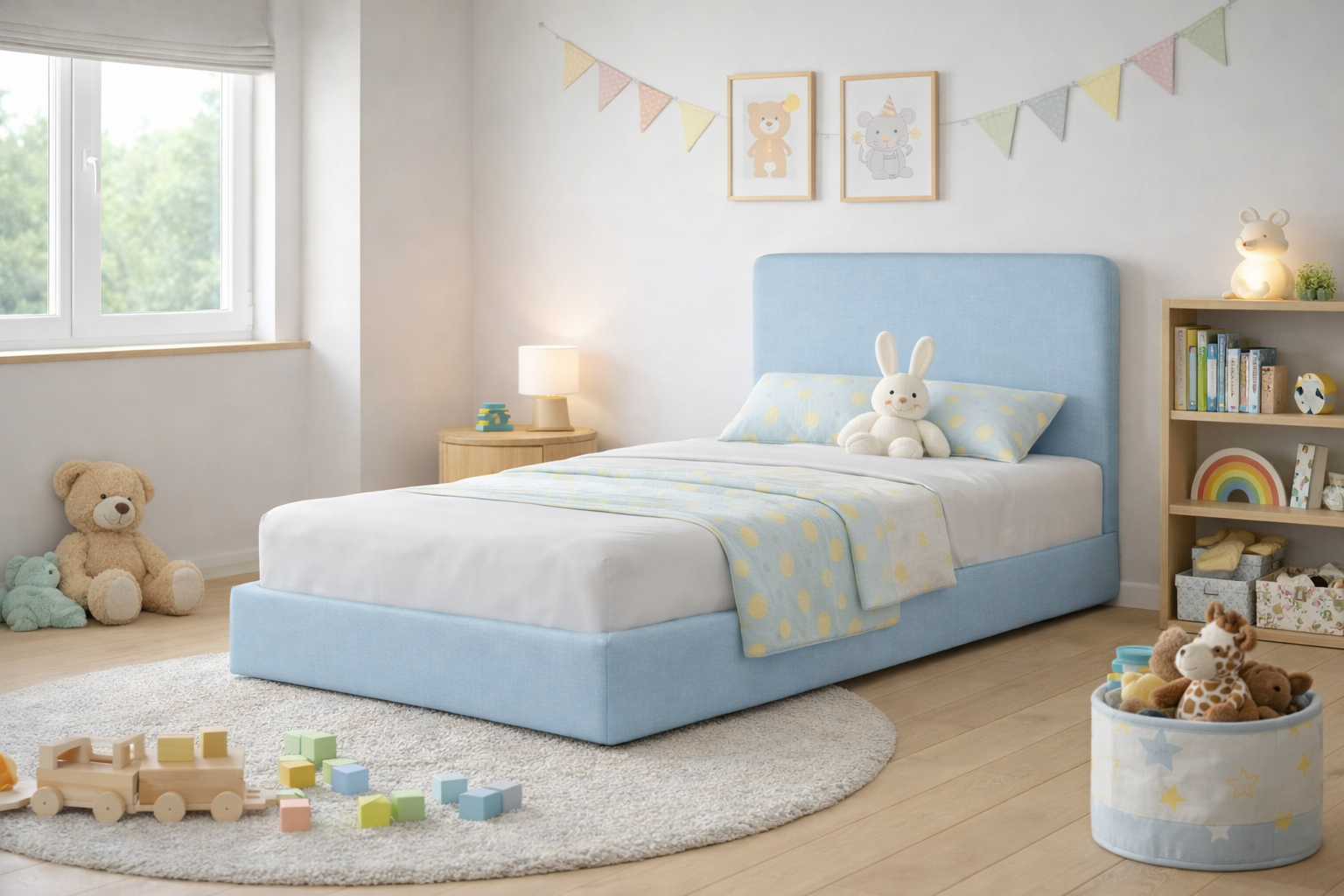 Łóżko Tapicerowane Rosnące Dziecięce Redu Kids Legs Texti